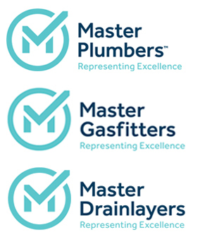 Master plumber, gas fitter and drain layer logos